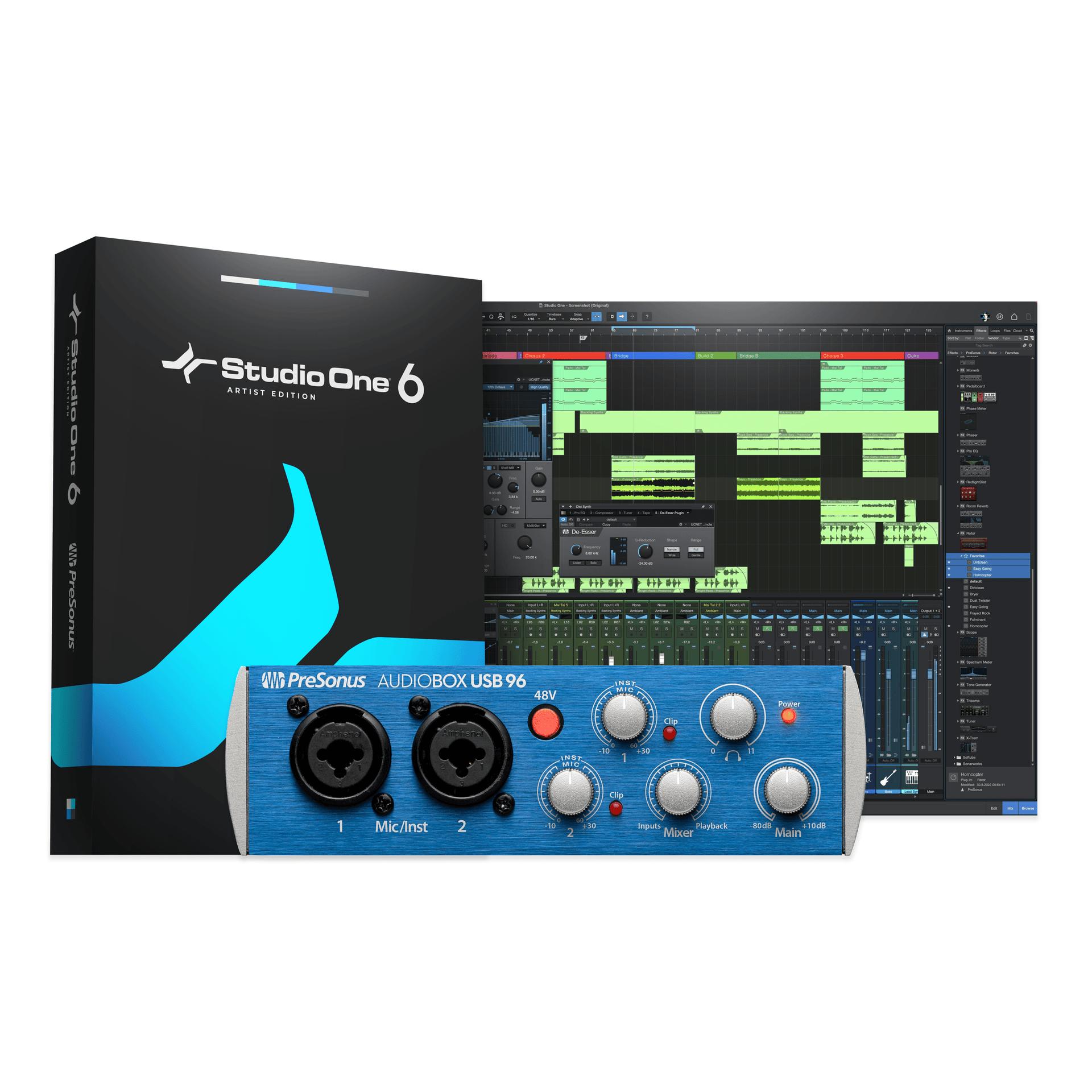 PreSonus AudioBox USB 96 オーディオインターフェース AudioBox® USB® 96, Blue – PreSonus
