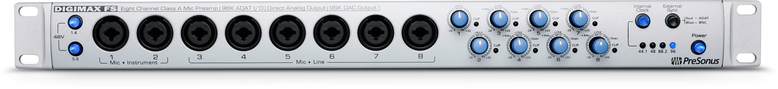 PreSonus DIGIMAX FS Eight Channel Class A Mic Preamp 96K ADAT I/O 8-CH #378 PreSonus DIGIMAX FS Eight Channel Class A Mic Preamp 96K ADAT I/O 8-CH #378